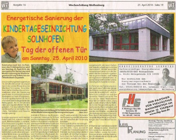 Energetische Sanierung Kindergarten Solnhofen Energetische Sanierung Kindergarten Solnhofen